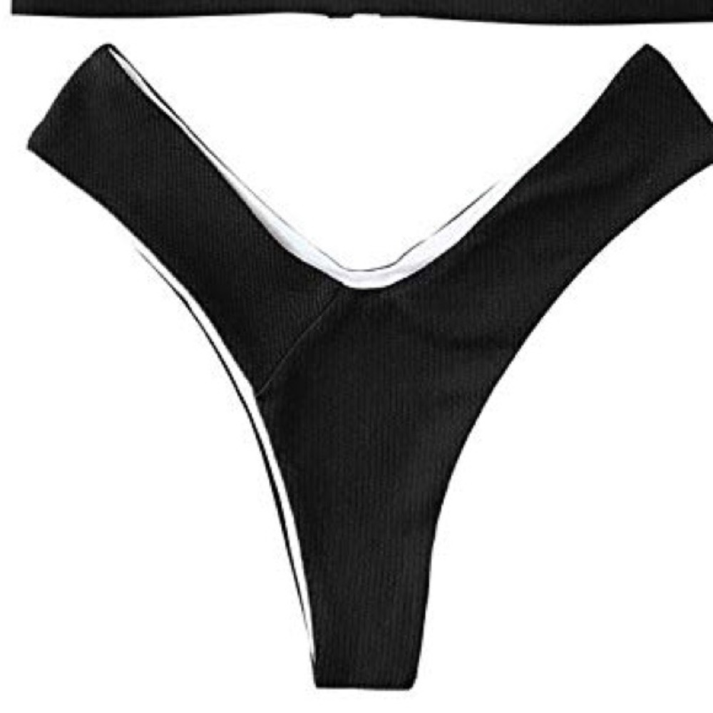 High-waisted, Cheeky  Ribbed Bikini Thong